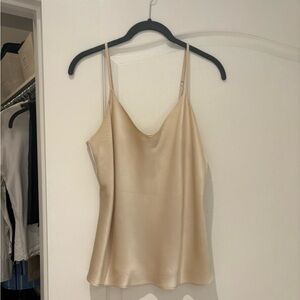 Reformation Satin Nude-Beige Slip Cami
